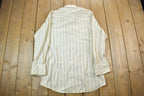 Vintage 1990s Tan Striped Button Up Shirt