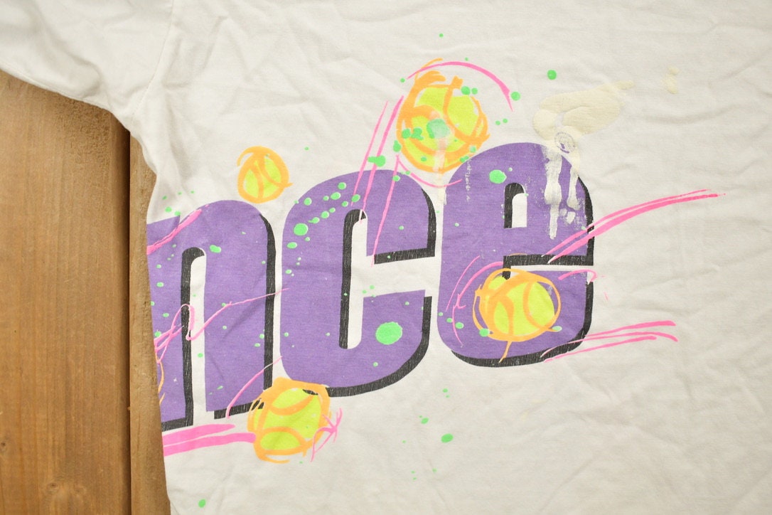 Vintage 1990s Prince Colorful Paint Splatter Graphic T-Shirt