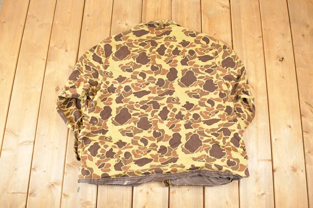 Vintage 1970s Black Sheep Plaid Lined Camo Button Up Sweater Men's XL  Preppy Button Up  70's Dress Shirt