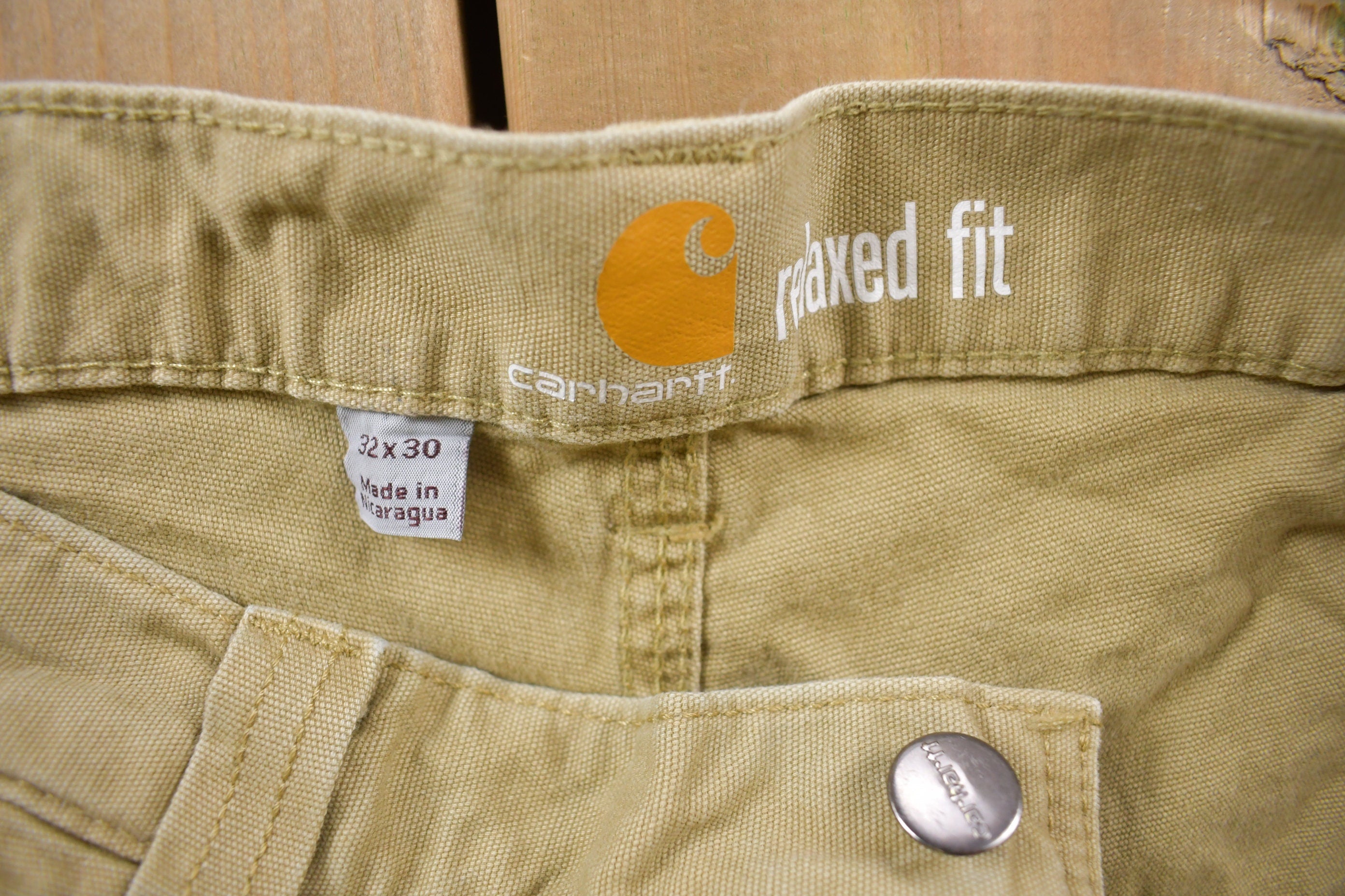 Vintage Y2K Carhartt Relaxed Fit Beige Pants Size 32 x 30