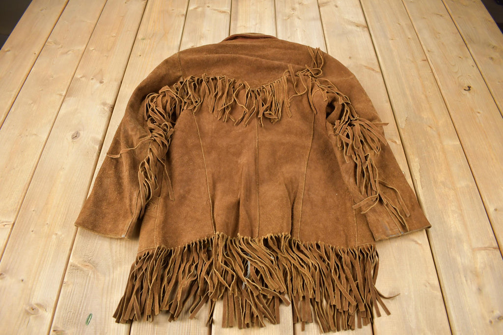 Vintage 1970s Pioneer Wear Fringe Leather Jacket