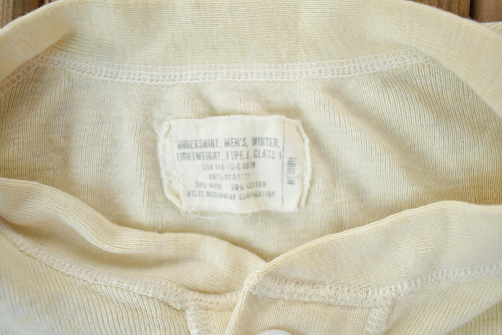 Vintage 1990s Cream Quarter Button Crewneck Sweatshirt /