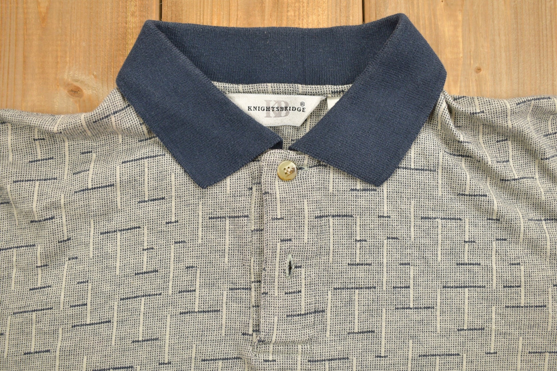 Vintage 1990s Knightsbridge Quarter Button Up Shirt / 1990's Button Up / Vintage Sweater / Casual Wear / Golf Shirt / Pattern Button Up