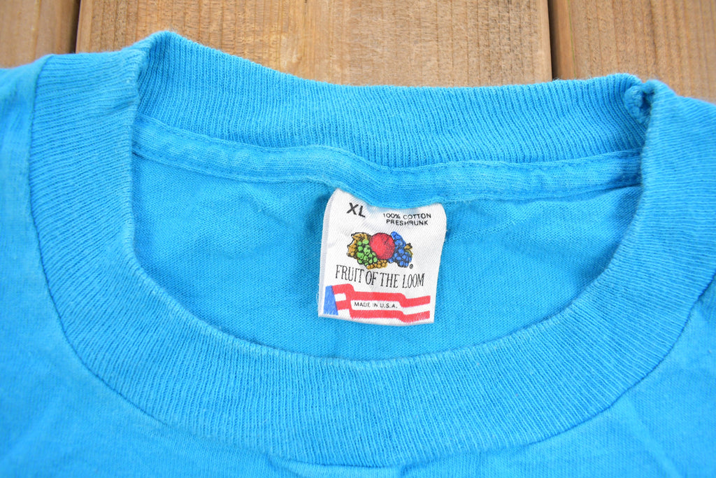 Vintage 1990s Blank Fruit of the Loom Blue T Shirt