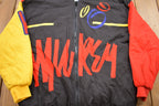 Vintage 1990s Abstract Print Full Zip Bomber Windbreaker Jacket