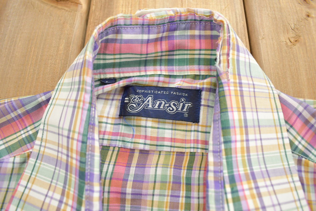 Vintage 1990s The Ansir Plaid Flannel Button Up Shirt