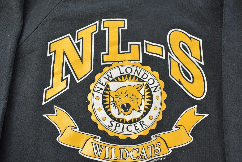 Vintage 1990s New London Spicer Wildcats Collegiate Crewneck Sweatshirt Men's M / 90s Sweatshirt / Sportswear / Made in USA