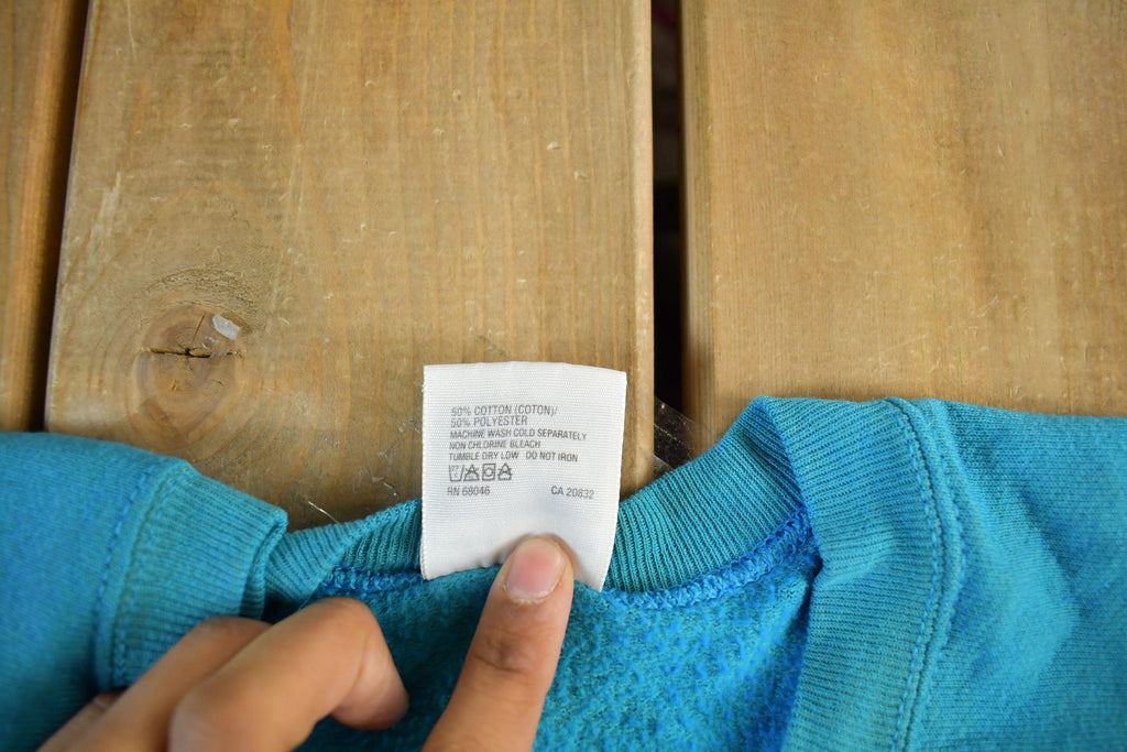 Vintage 1990s Tultex Blue Blank Crewneck Sweatshirt Adult Medium