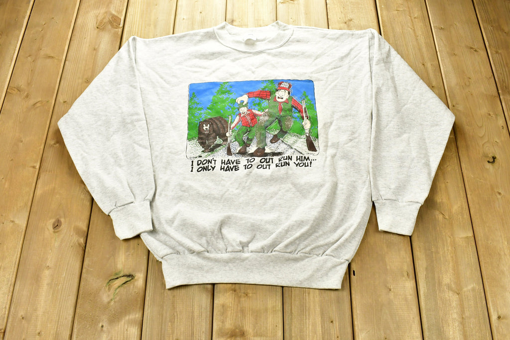 Vintage 1989 Hunting Graphic Funny Crewneck Sweatshirt