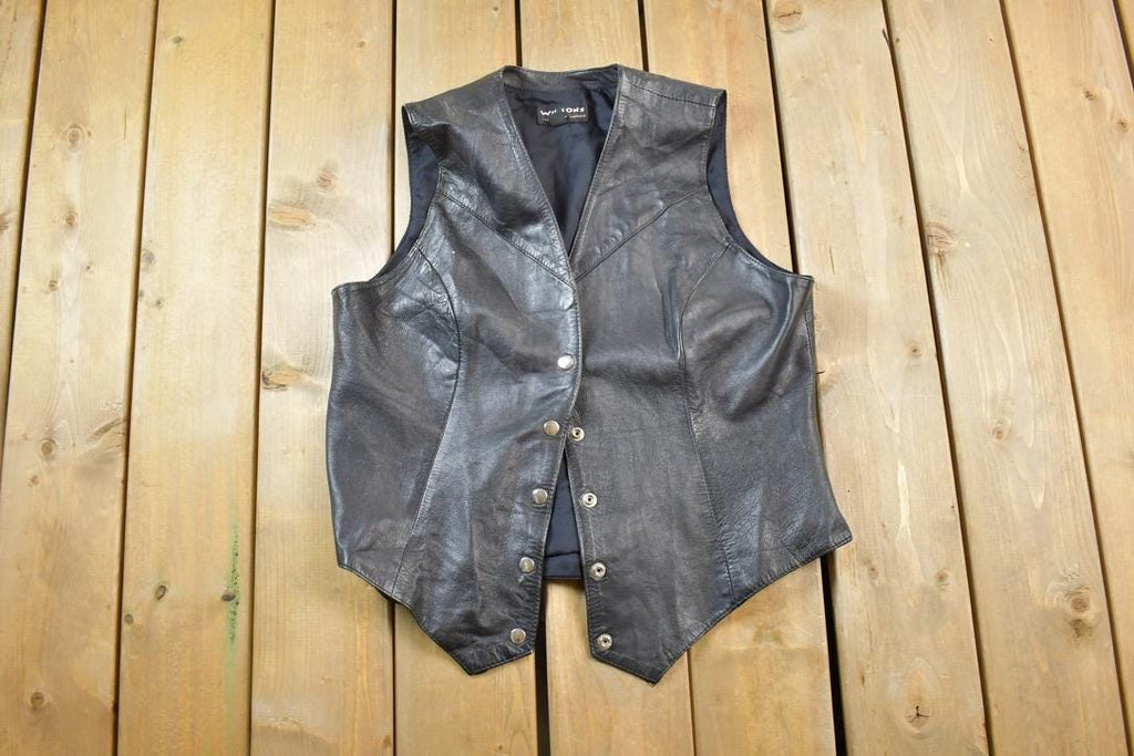Vintage 1990s Wilsons Leather Biker vest Made In USA