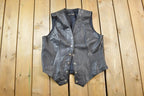 Vintage 1990s Wilsons Leather Biker vest Made In USA