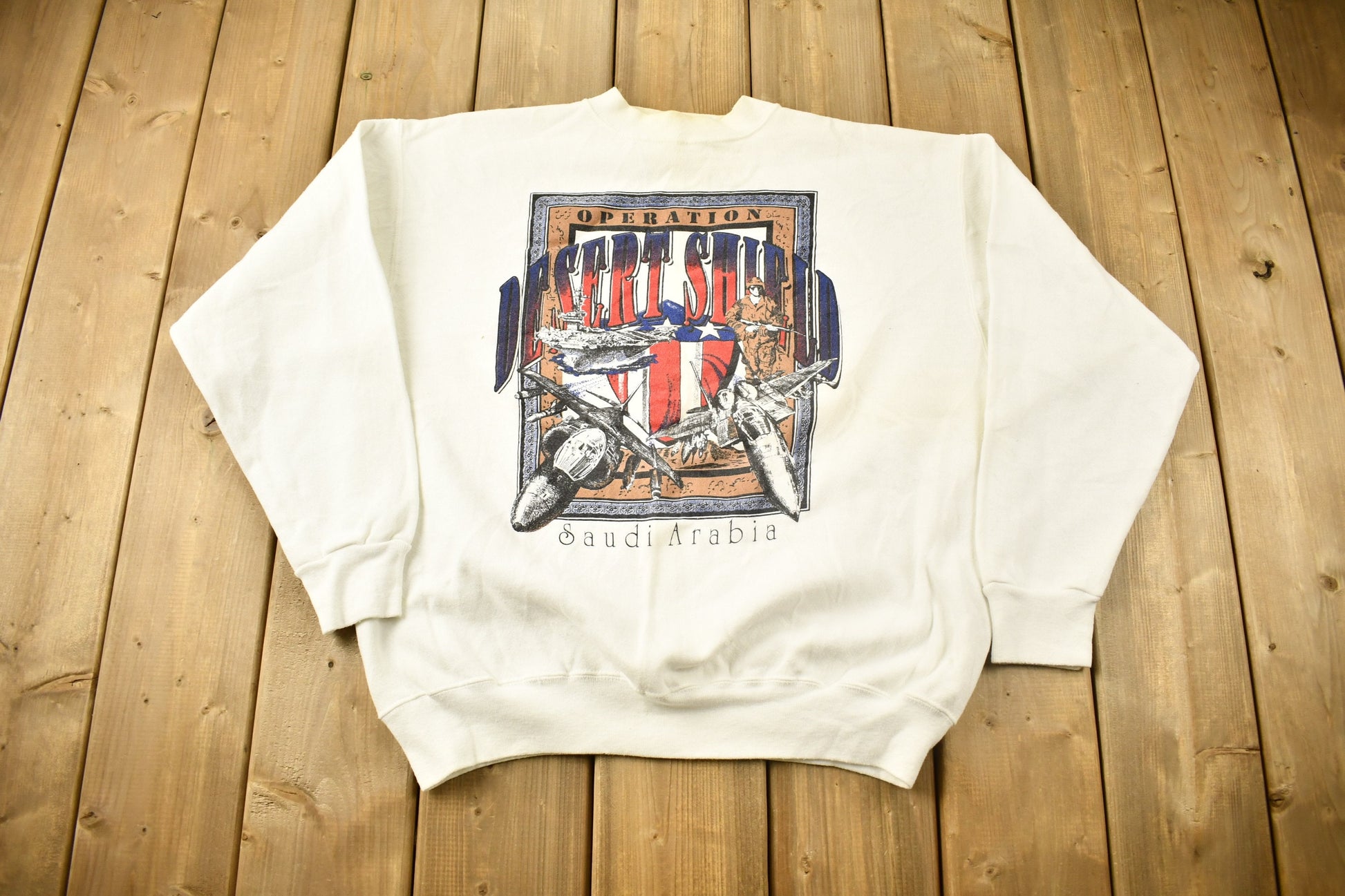 Vintage 1990 Operation Desert Shield Saudi Arabia Crewneck Sweatshirt
