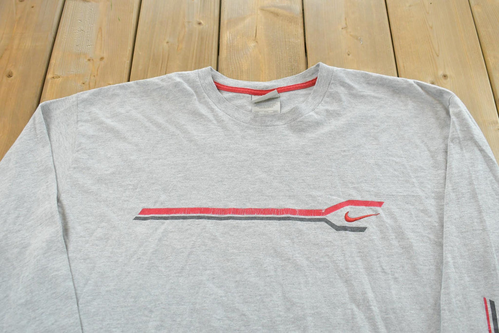 Vintage Y2K Nike Embroidered Logo Long Sleeve Shirt Men's XL / 2000s Streetwear / 00s Street Style / Athletic Wear / Swoosh