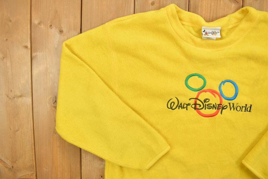 Vintage 1990s Walt Disney World Embroidered Fleece Crewneck