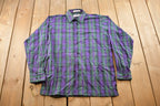Vintage 1990s Oscar Dela Renta Plaid Flannel Button Up Shirt