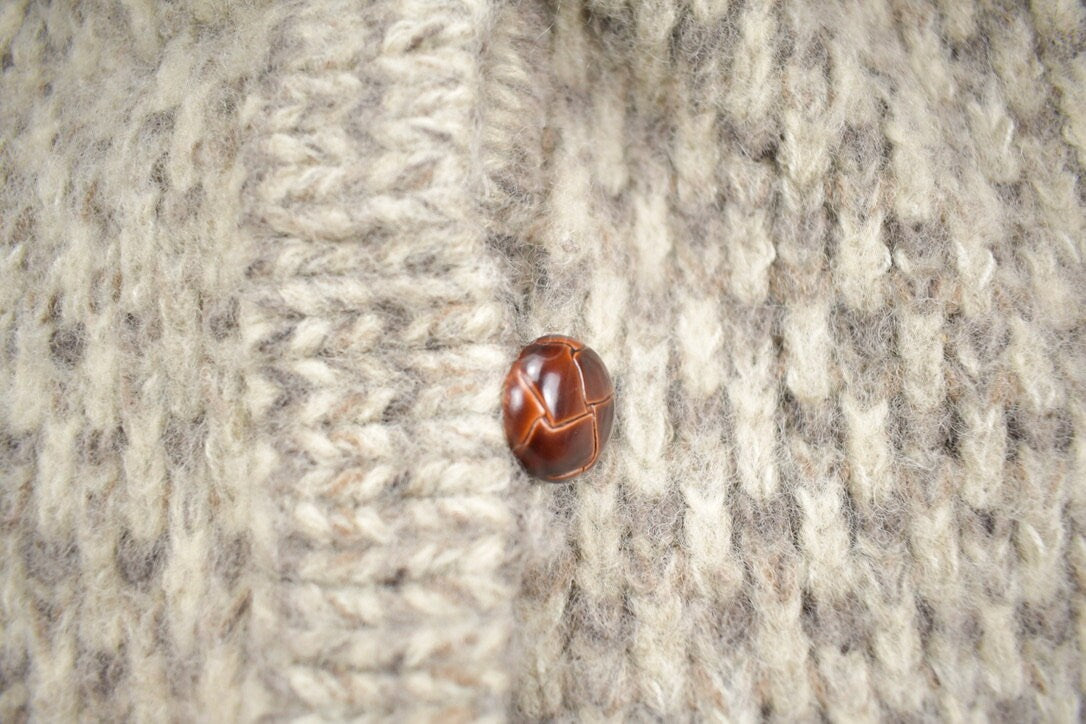 Vintage 1980s Wool Knit Button Up Sweater / Vintage 80s Cardigan / Outdoorsman / Vintage Knit / Winter Sweatshirt