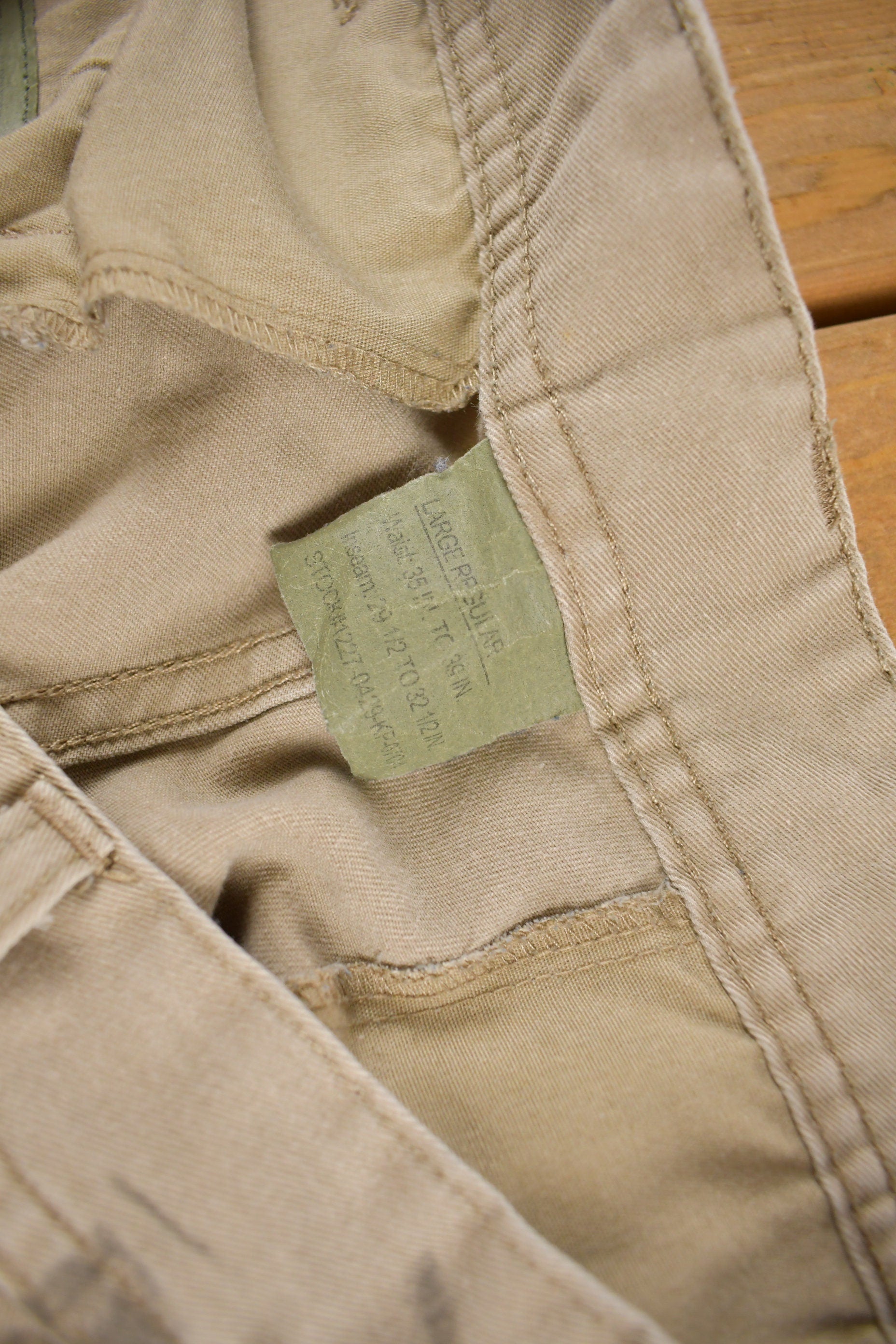 Vintage 1990s Military Style Beige Cargo Pants Size 36 x 30