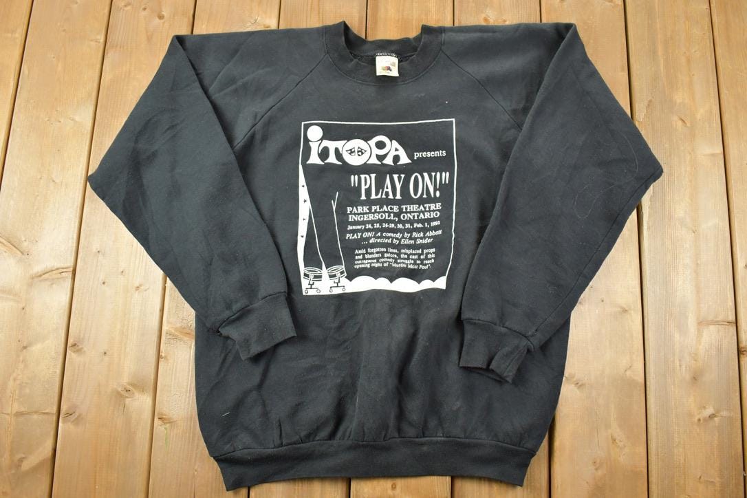 Vintage 1990s Itopa Play On Ingersoll Ontario Crewneck Sweatshirt