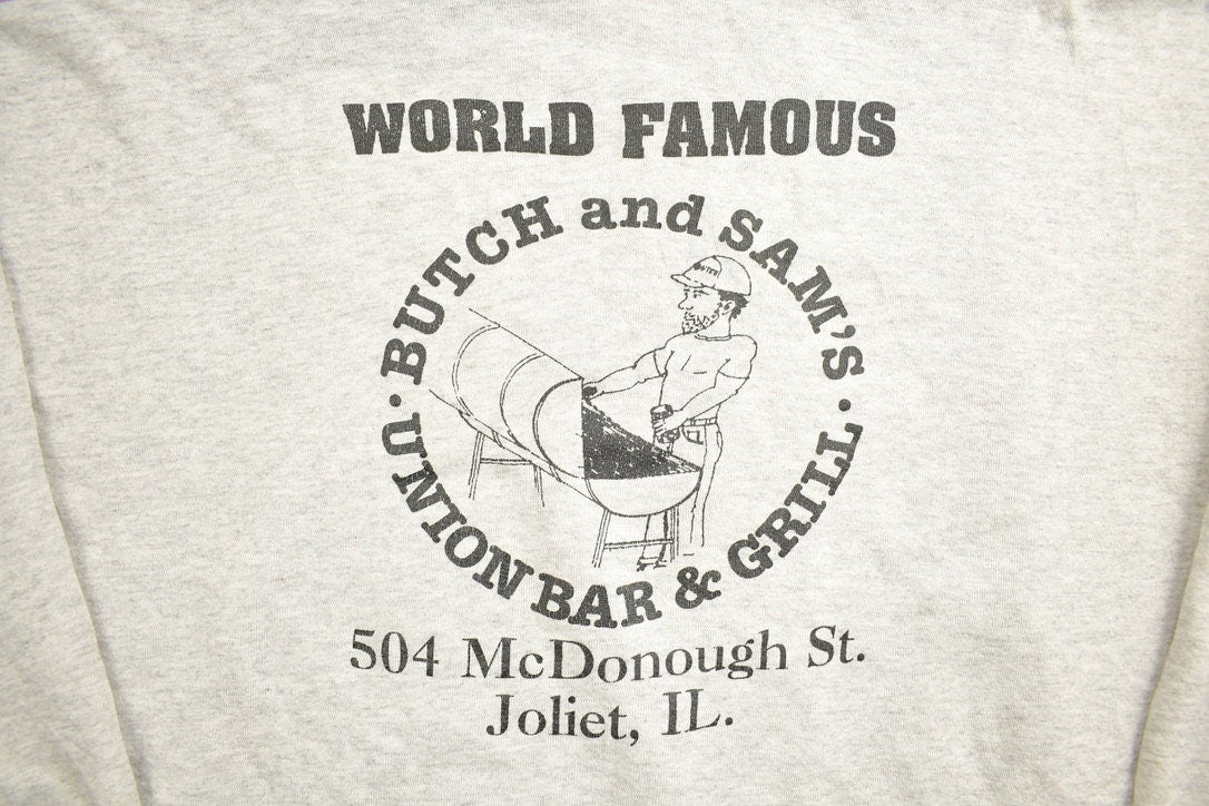 Vintage 1990s Butch And Sam's Union Bar & Grill Joliet Illinois Midnight Rider Crewneck / 90s Crewneck / Souvenir Sweater / Travel Vacation