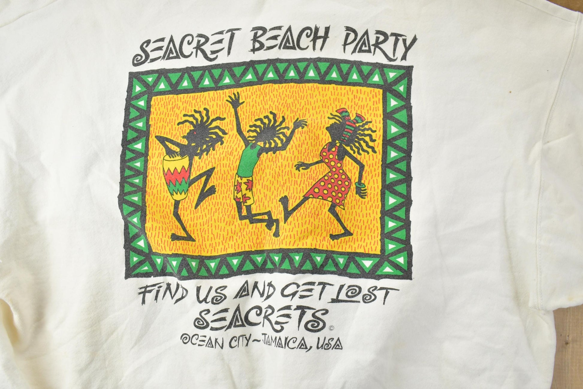 Vintage 1990s Ocean City Jamaica Seacrets Heavyweight Crewneck Sweatshirt / 90s Crewneck / Souvenir Sweater / Travel And Vacation
