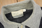 Vintage 1960s Quarter Button Virgin Wool Knit Sweater