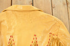 Vintage 1970s Leather Western Fringe Jacket Women's M
