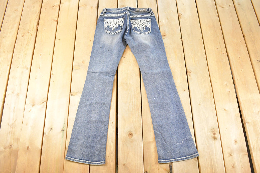 Vintage Deadstock Y2K Grace LA Bedazzled Low Rise Jeans Women's Size 27 x 32