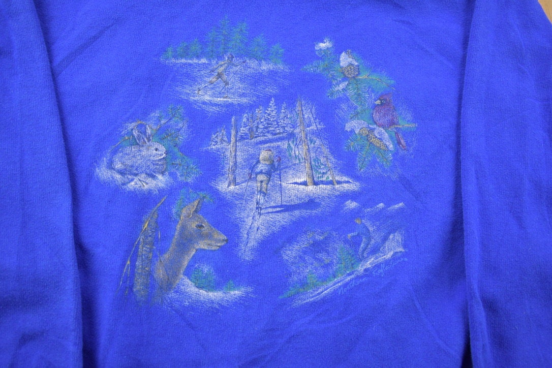 Vintage 1990s Cross Country Skiing Northern Reflections Turtleneck