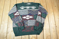 Vintage 1990s Piccadilly Knit Abstract Pattern Crewneck Sweater Made In