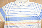 Vintage 1980s Blank Striped Button Up Golf Shirt