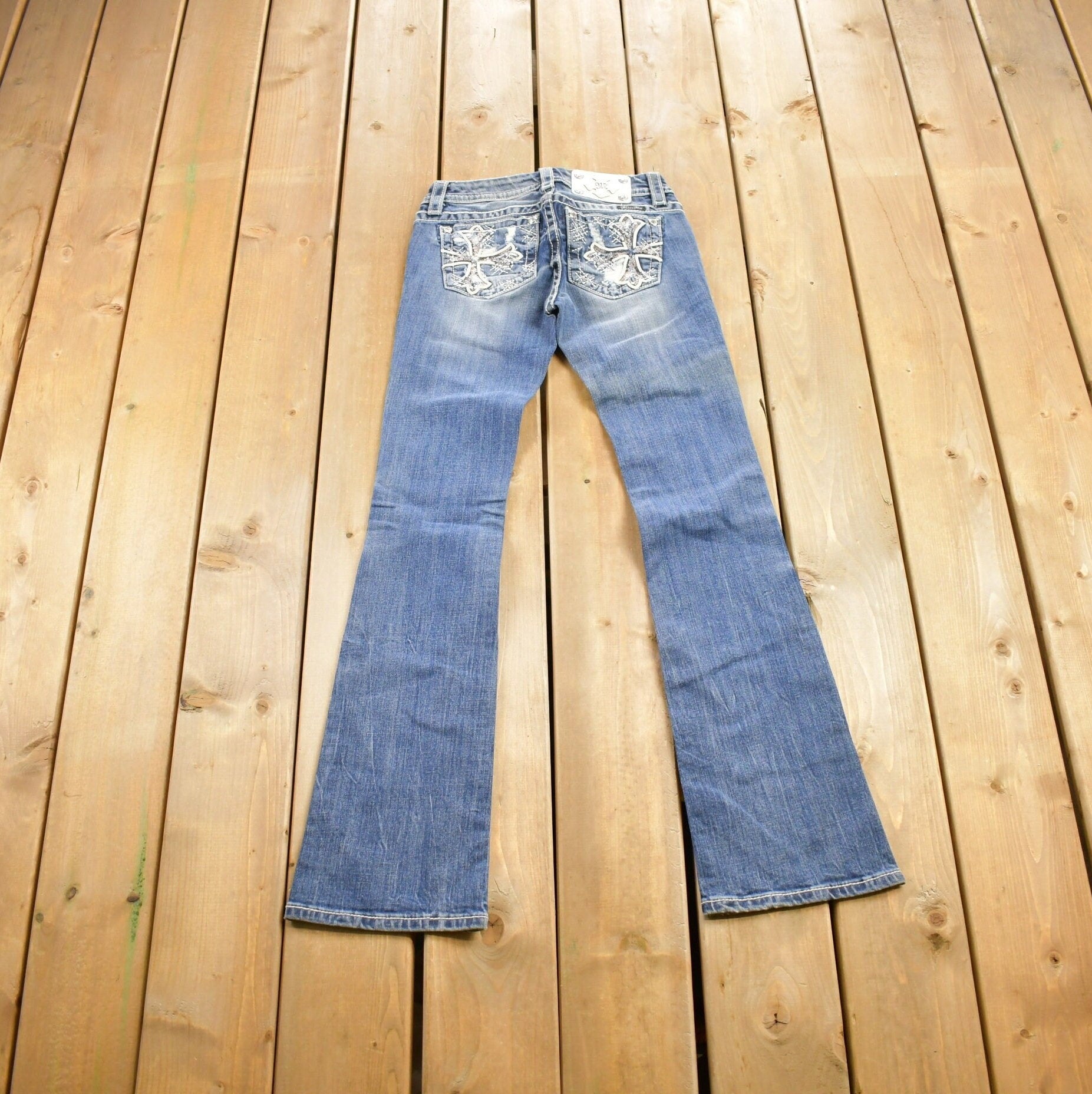 Vintage Y2K Miss Me Bedazzled Low Rise Jeans Size 26x31