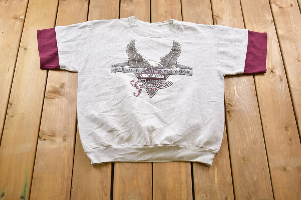 Vintage 1991 Harley Davidson Graphic Short-Sleeved Crewneck Sweatshirt