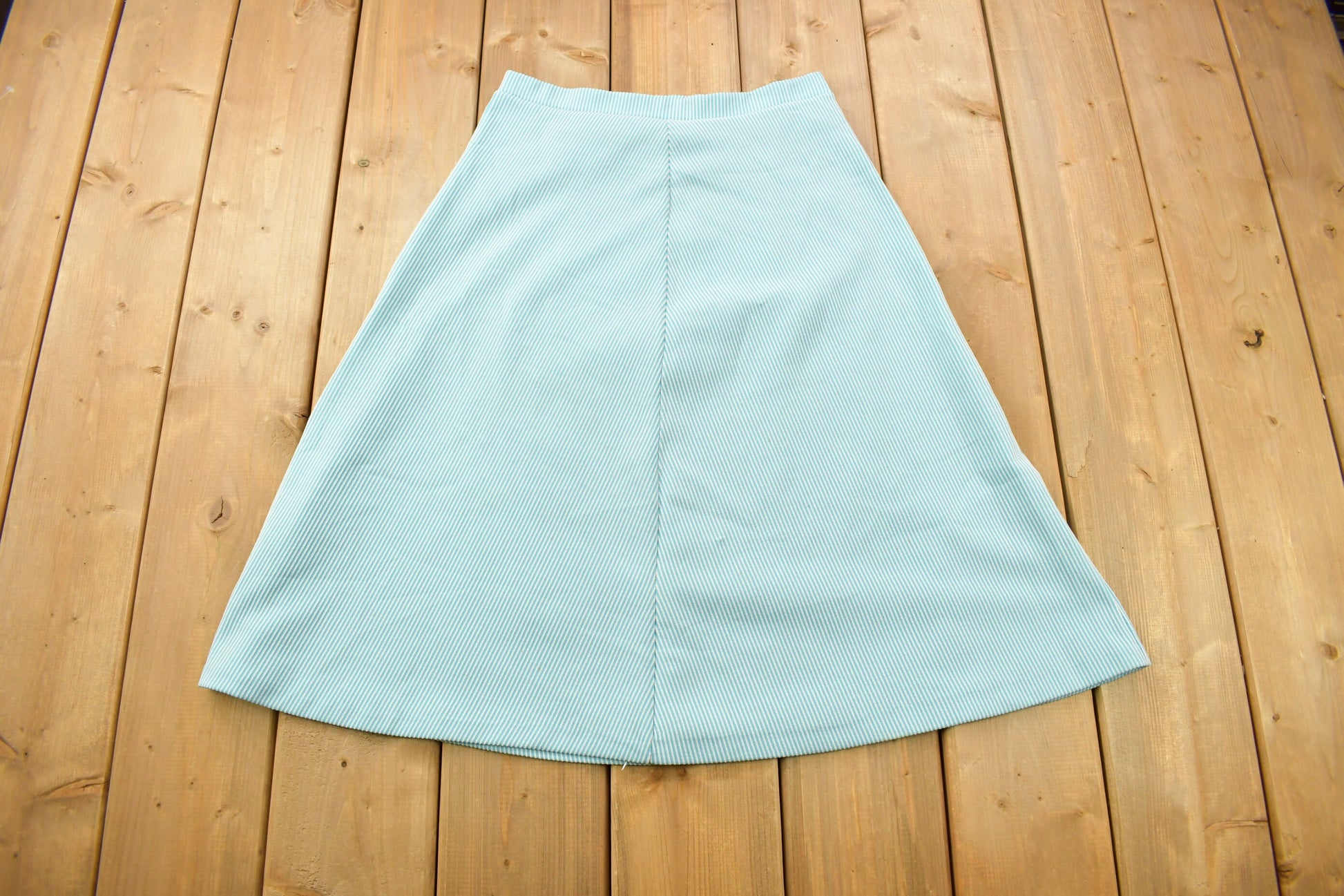 Vintage 1960s Women's Striped Polo Shirt & Skirt Set Size 10