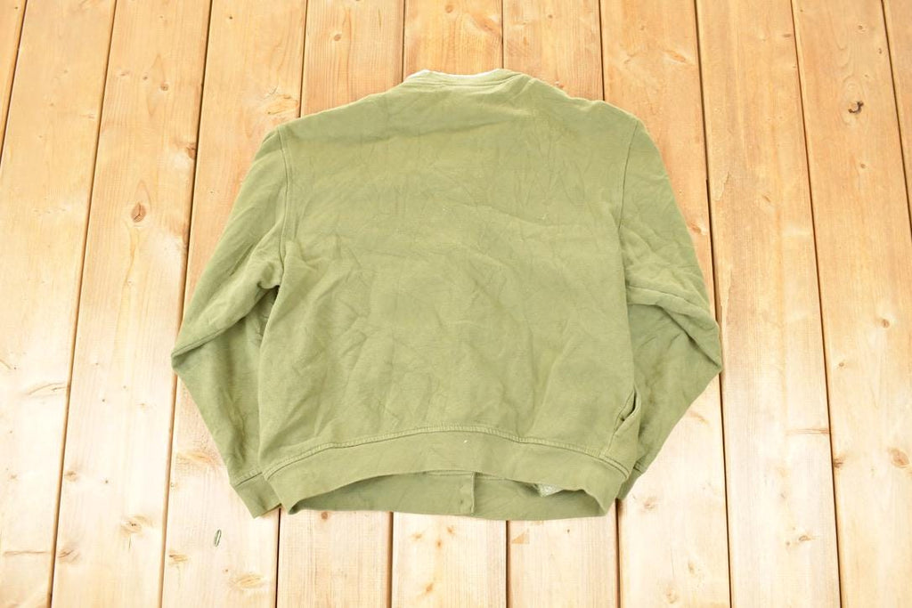 Vintage 1990s Collections Floral Double Collar Button Up Crewneck Sweatshirt Women's M