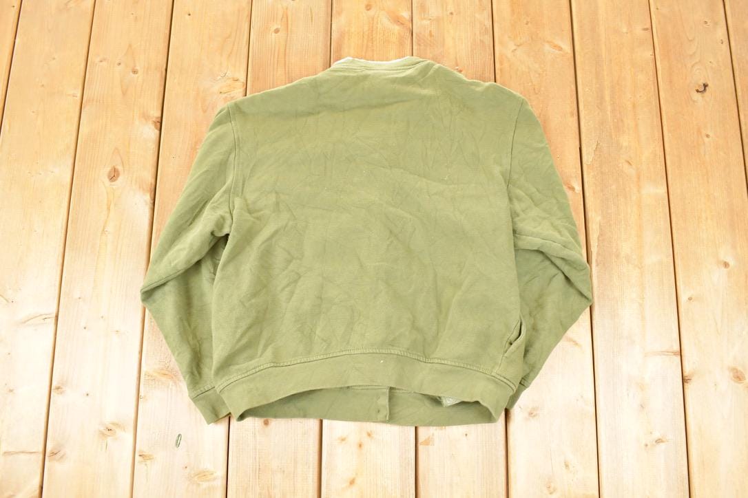 Vintage 1990s Collections Floral Double Collar Button Up Crewneck Sweatshirt Women's M