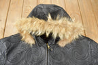 Vintage 1990s Tanners Avenue Leather Mosaic Embroidered Bomber Jacket