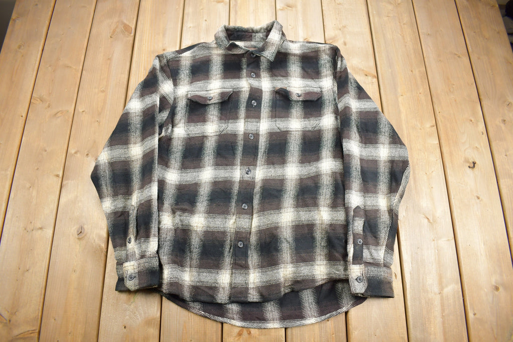 Vintage 1990s Orvis Shadow Plaid Button Up Shirt