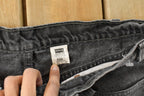 Vintage 1990s Levi's 550 Relaxed Denim Jeans Men's 34 x 29 / Faded Black Wash / 90s Levi's / Made in Canada