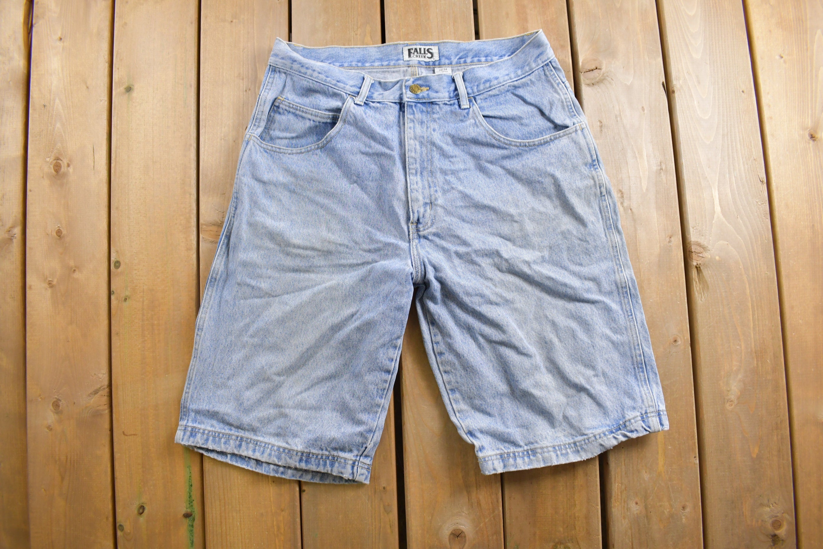 Vintage 1990s Falls Creek Light-Wash Denim Shorts