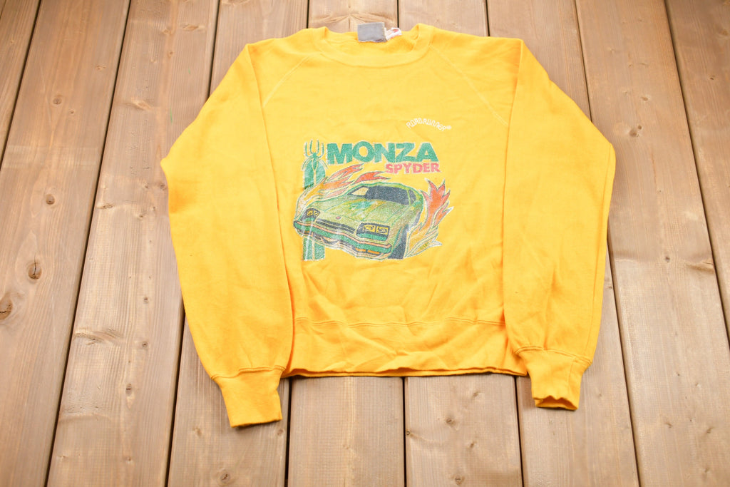 Vintage 1980s Road Runner Monza Spyder Graphic Raglan Crewneck Sweatshirt