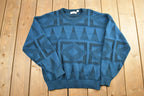 Vintage 1990s Entourage Knit Abstract Pattern Crewneck Sweater
