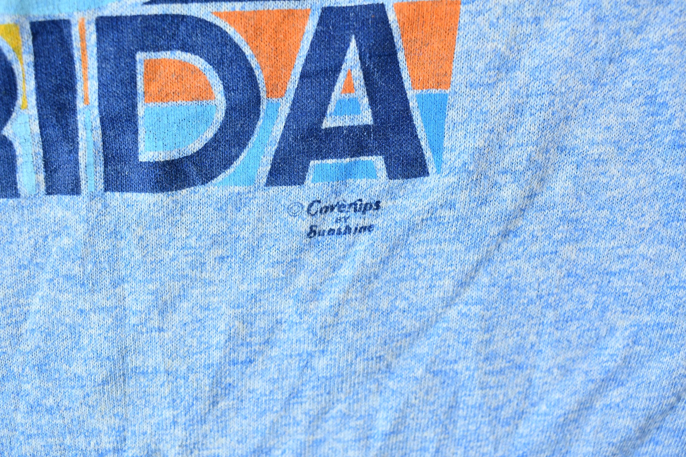 Vintage 1980s Russell Athletic Florida USA Graphic Souvenir Ringer Travel T-Shirt