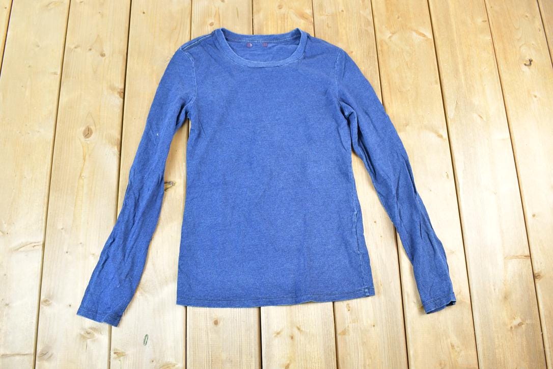 Women Vintage Vigoss Y2K Blank Blue T-Shirt / Vigoss Grunge Skull Print / Contrast Stitch / Internet Famous Clothing / Over Dyed