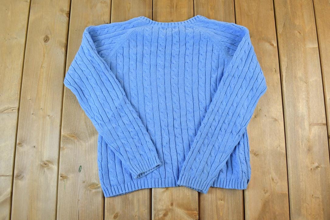 Vintage 1990s Womens LL Bean Cable Knit Crewneck Sweater