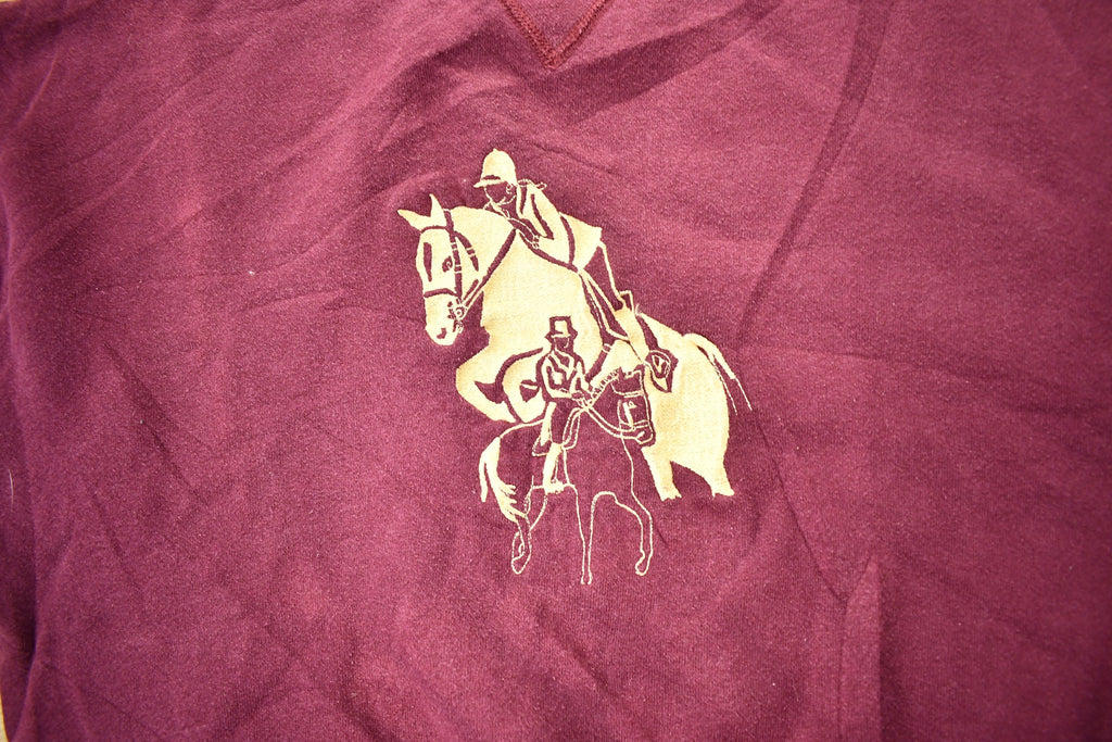 Vintage 1990s Horseback Rider Theme Russell Athletics Crewneck Sweatshirt