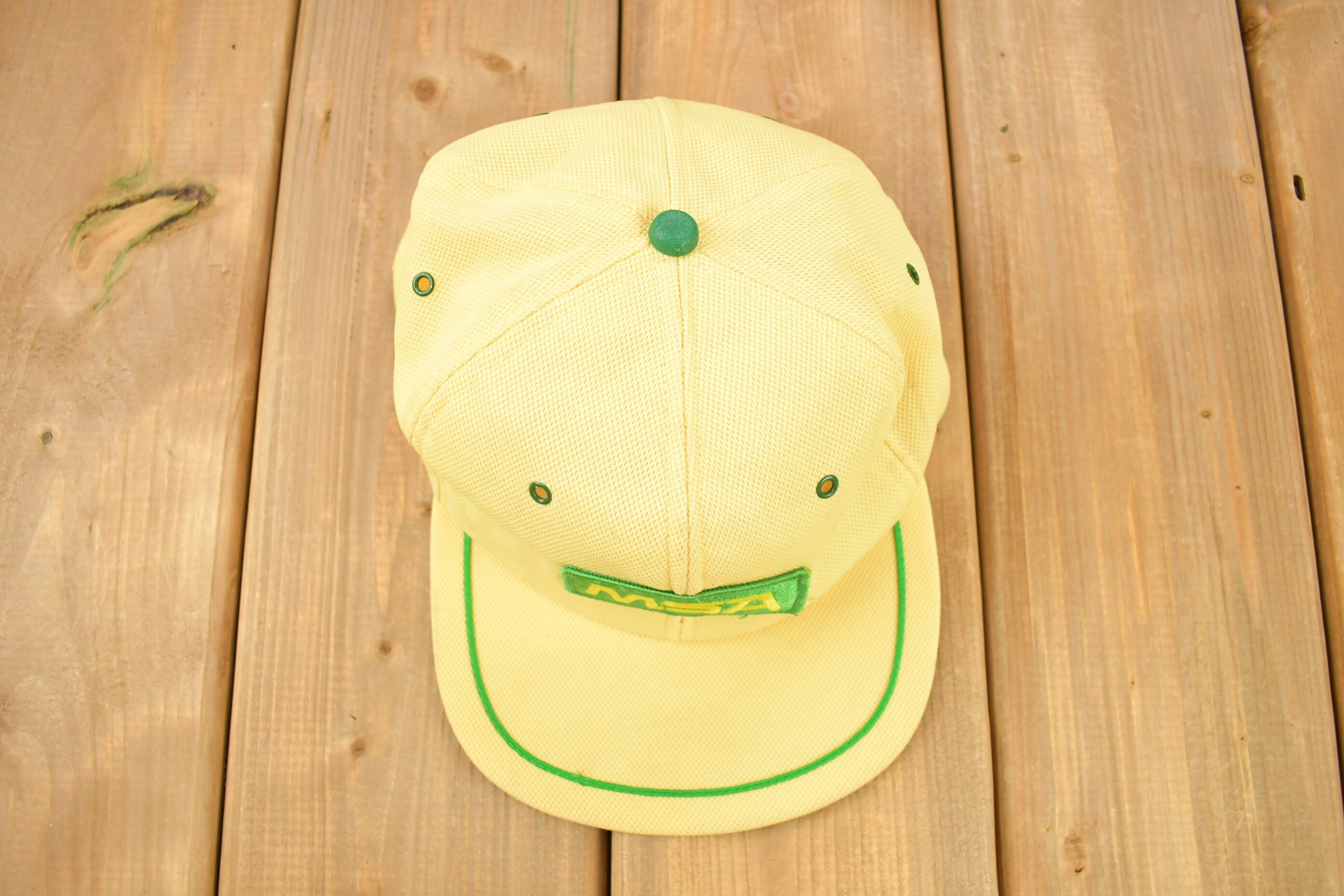 Vintage 1990s MSA Safety Company Yellow Snap Back Hat