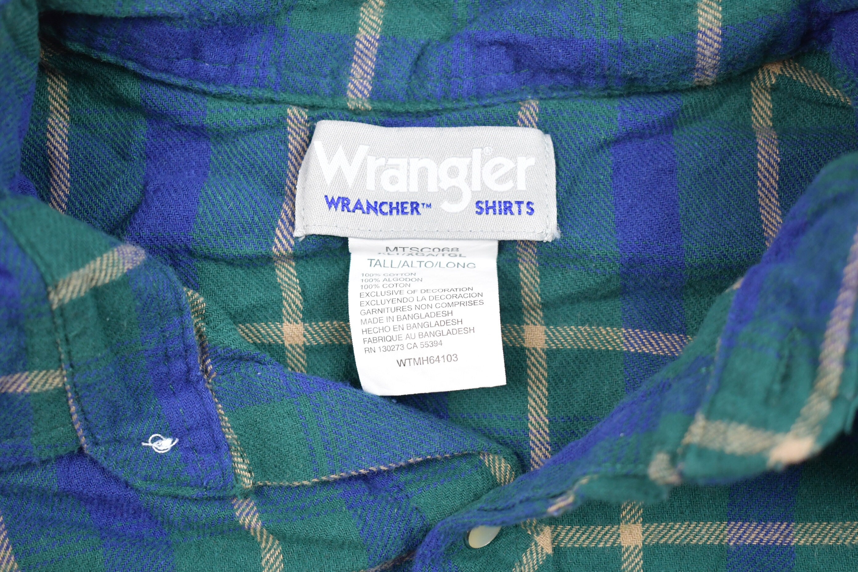 Vintage 1990s Wrangler Plaid Button Up Shirt