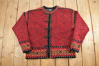 Vintage 1990s Icelandic Design Knit Cardigan Sweater