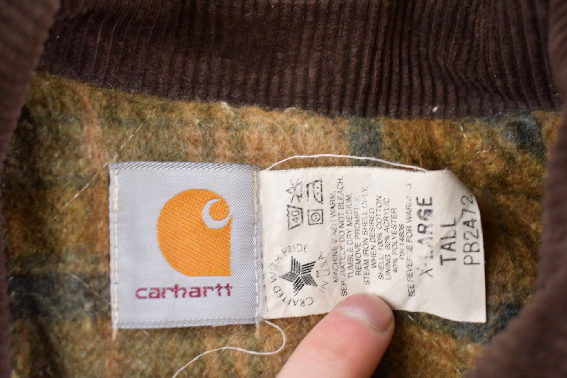 Vintage 1980s Carhartt Chore Coat Olive Green
