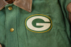Vintage 1990s Green Bay Packers NFL Wool Leather Varsity Jacket Men's Large